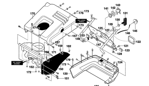 Top Cover Assembly Diagram and Parts List for 621450X4E 2001 Briggs and Stratton Snow Blower